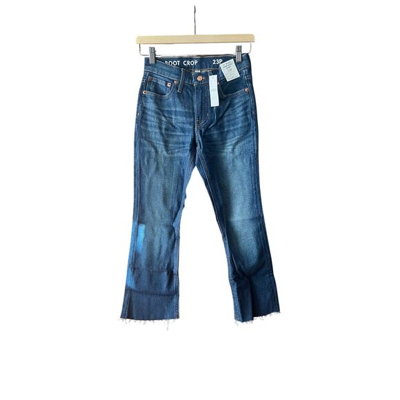 NWT J. Crew Women's 9" Billie Mid-Rise Demi-Boot Crop Jeans in Blue Size 23P - Picture 1 of 12